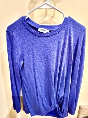 Purple Long Sleeve Twist Hem Top